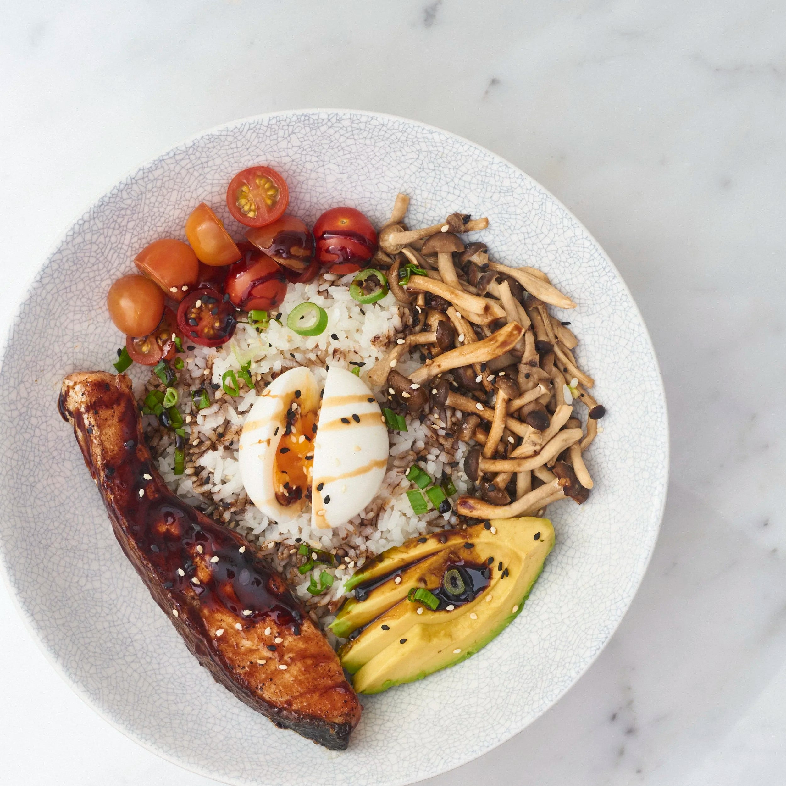 Soy-glazed Salmon Rice Bowl