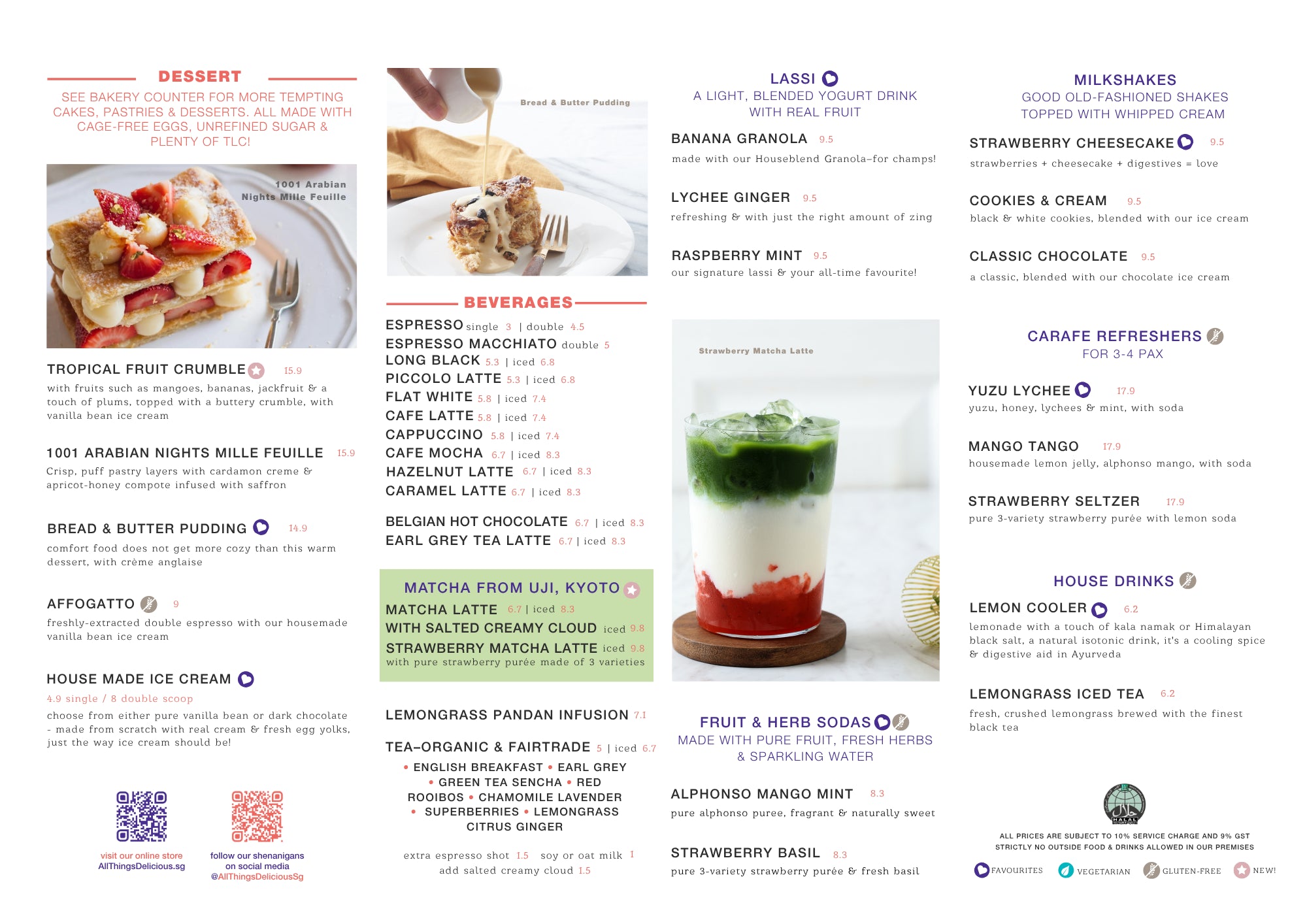 All Things Delicious Sunday Roast & Dinner Menu