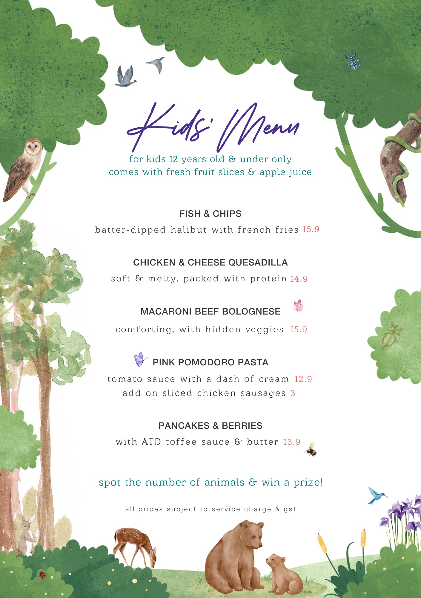 All Things Delicious Kids Menu