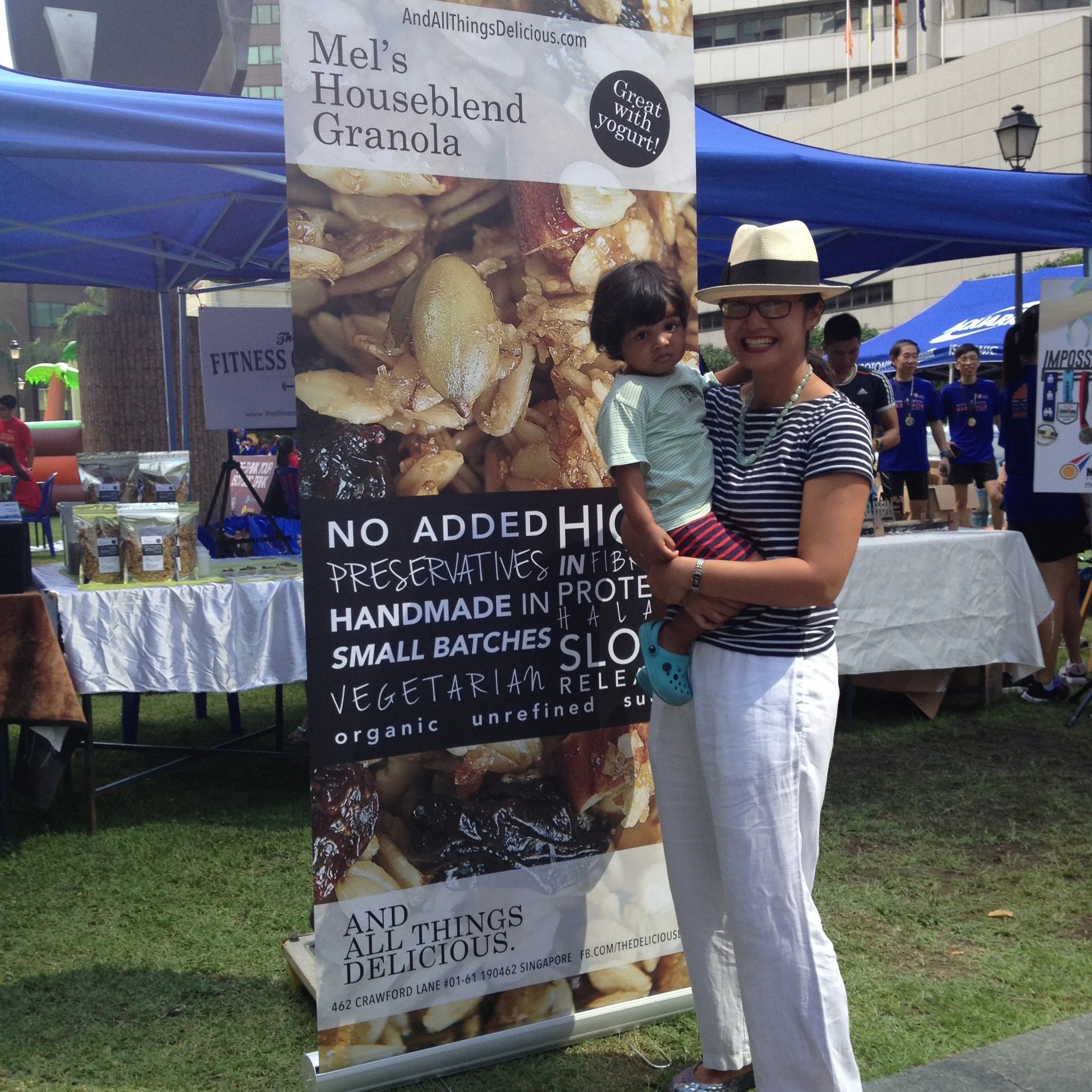 Our founder Mel, hustling ATD's Houseblend Granola, still in production today.
