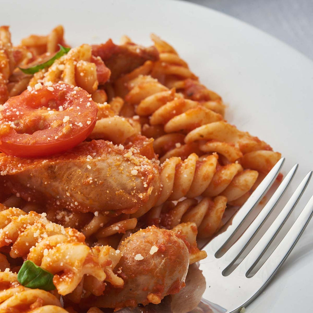 Fennel Sausage &amp; Cherry Tomatoes Pasta Tray