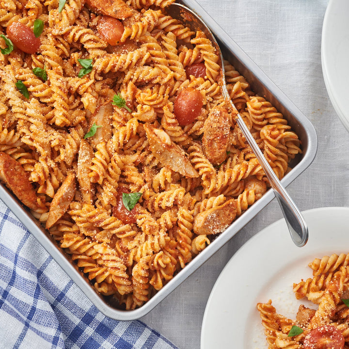Fennel Sausage &amp; Cherry Tomatoes Pasta Tray